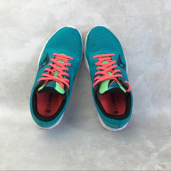 Saucony Kinvara 11 Green Orange Athletic Sneakers - Picture 7 of 8